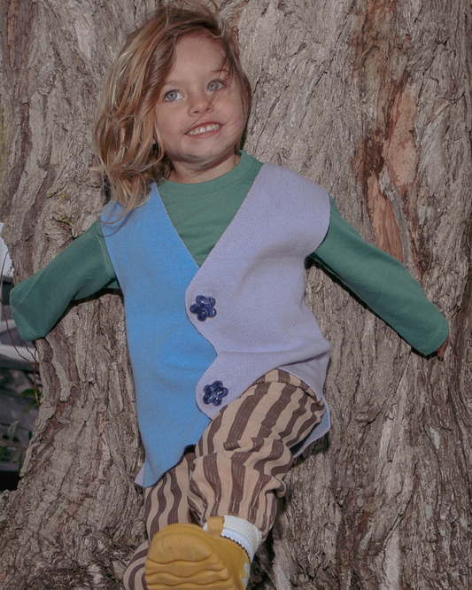 Louise Knitted Vest in Periwinkle